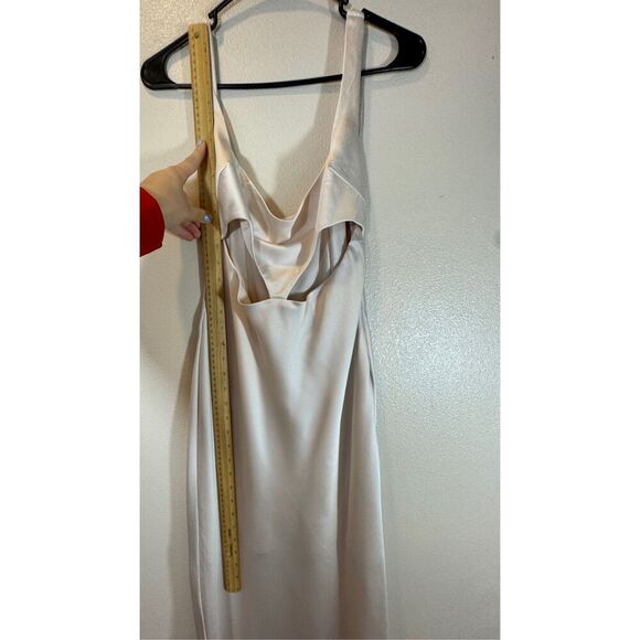 Meshki Off White Side Cut Out Satin Midi Dress Women's XS - Picture 7 of 10